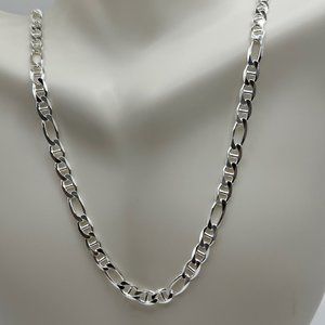 Silver 24" Figaro Gucci Mariner Chain - 925 Italy - Men/Ladies/Unisex
